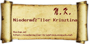 Niedermüller Krisztina névjegykártya