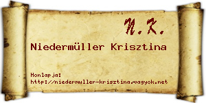 Niedermüller Krisztina névjegykártya