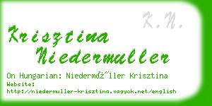 krisztina niedermuller business card